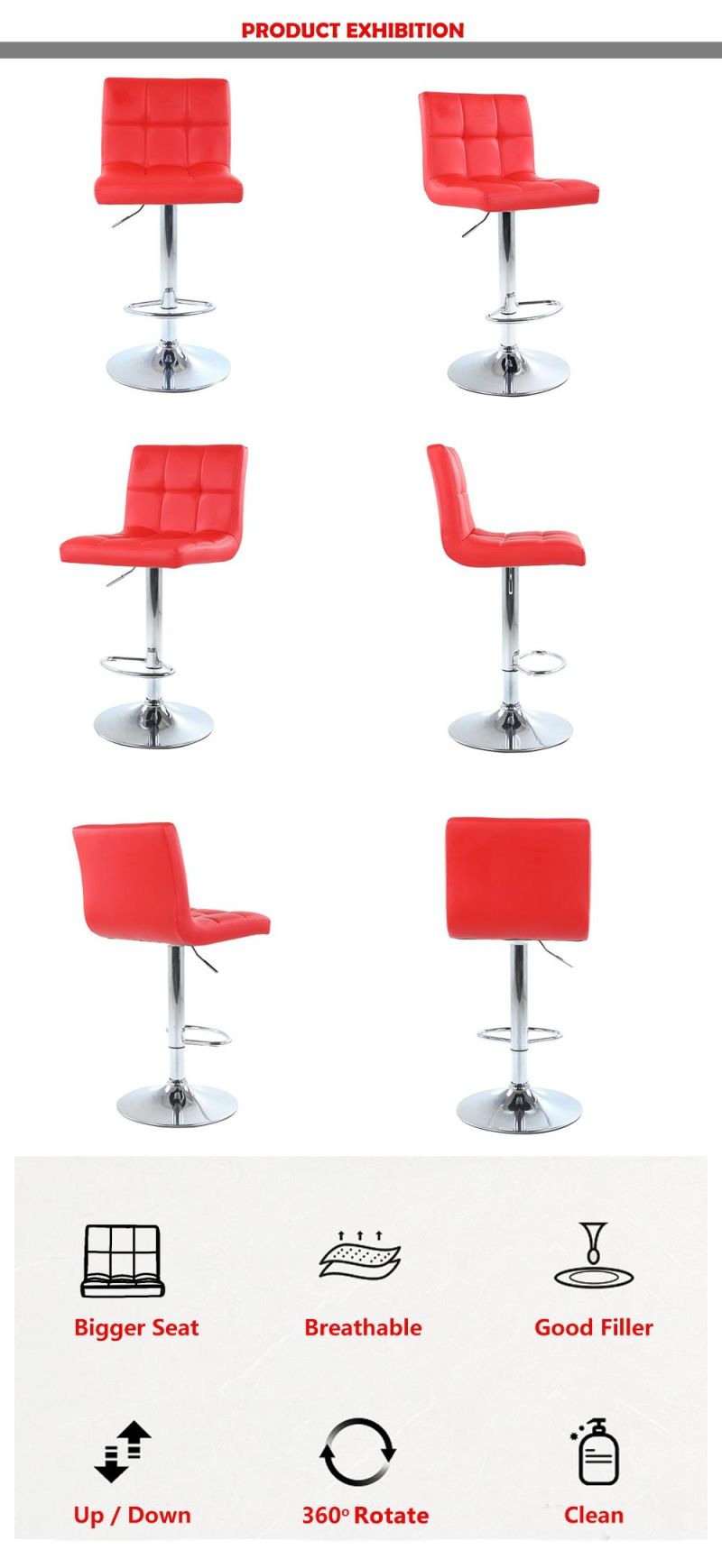 Barstool Cheap Modern Barchair PU Leather Seat Swivel