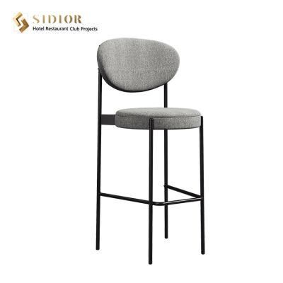 Modern Restaurant Furniture Black PU Leather Ash Wood Frame L Bar Stool Chair