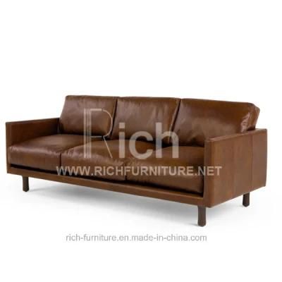 Hot Sale Hotel Lobby Furniture Leather Sofa (3seater)