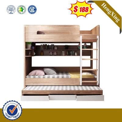 Cheap School Bedroom Kids Furniture Set Single Bunk Beds with Wardrobe