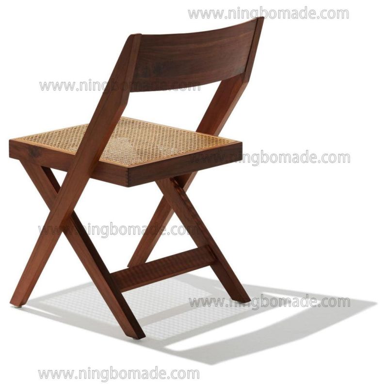 Classic Silhouette Drafting Compass Furniture Natural Ash and Rattan Dining Chair
