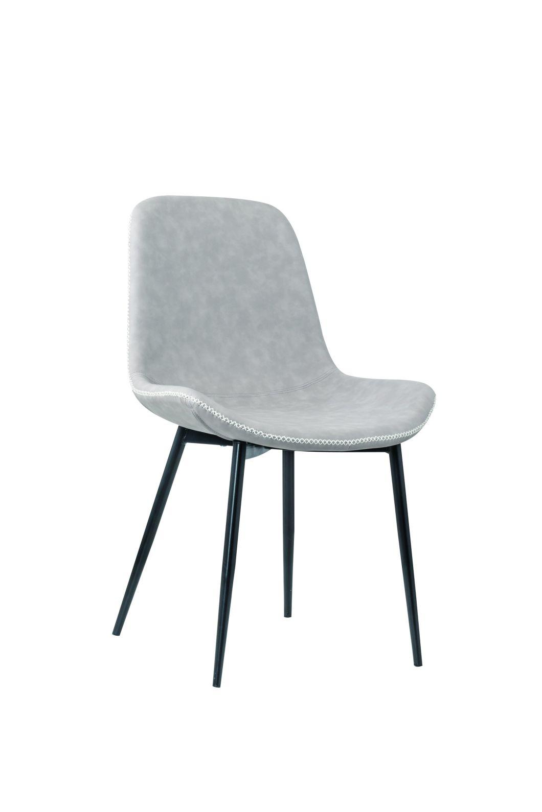 Light Grey PU with Black Powder Coating Legs Bar Stool