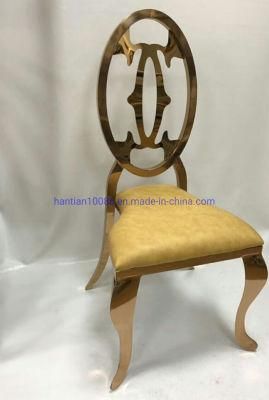 Hole Chair Flower Pattern Back Gold Stainless Steel Chair Home Dining Chairs