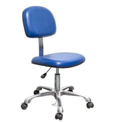 Blue Five-Star Feet Leather Antistatic ESD Lab Chair
