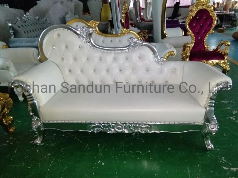 Hot Sell Luxury Leather Wedding Sofas Antique Furniture Set Sofa Chair for Living Room