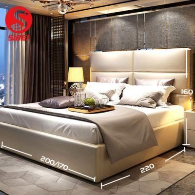 Solid Wooden Super King Size Hydraulic Lift up Platform Bed Frame with Storage