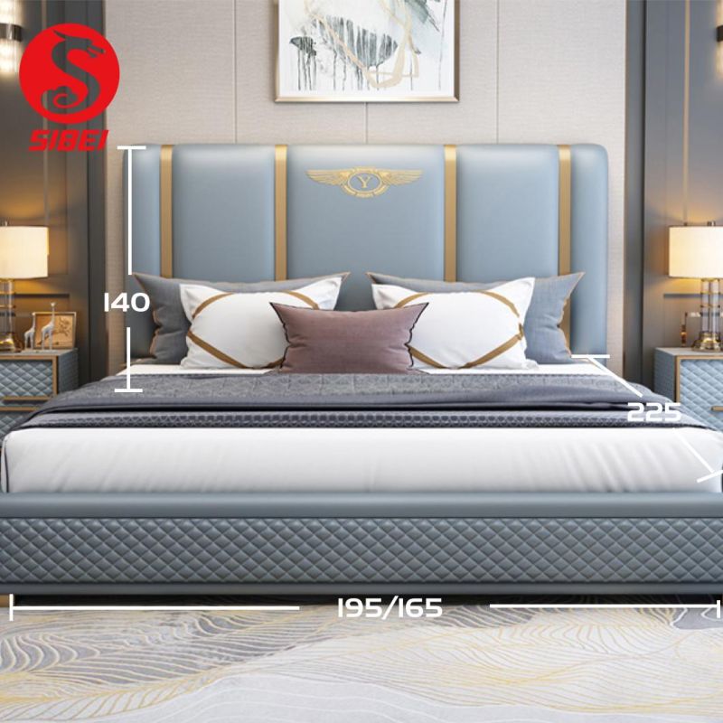 Luxury Custom Wooden Super King Size Gas Lift Bed Frame with Storage Supplier