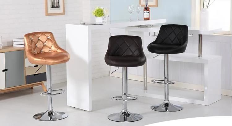 Coffee Restaurant Leather Comfortable Tabouret Marocain Adjustable Modern Swivel Bar Stool Chair