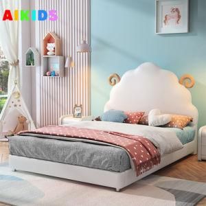 Pleasant Goat Theme Children Guardrail Slide Bed Modern Simple Design Girl Princess Leather Bed