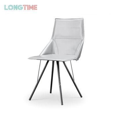 Hot Sale Living Room Modern Dining Furniture Leather Cushion Metal Dining Chairs