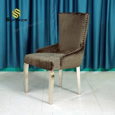 Popular Home Dining Room Soft Cushion Stainless Steel Chair