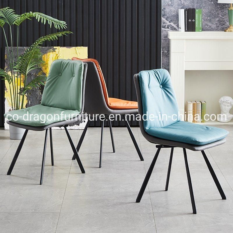 China Wholesale Dining Furniture Steel Legs Dining Chair with Leather