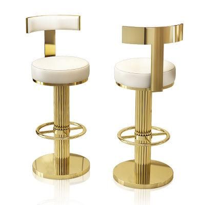 Bar Chair Home Tall Nordic Metal Luxury Gold Velvet Kitchen Leather High Modern Bar Stool Chair