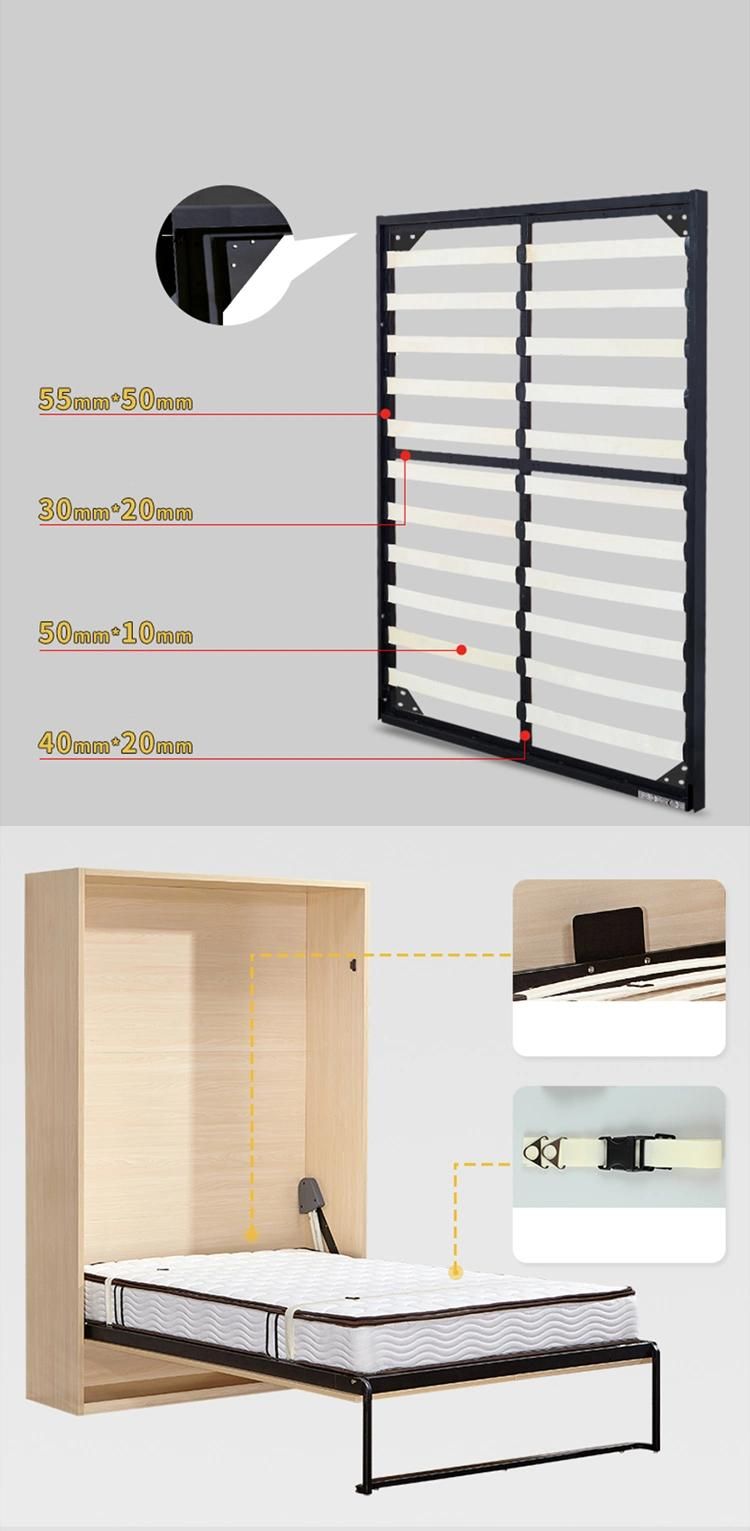 Manufacturer Custom Design Acceptable Folding Hidden Wall Steel Frame Bed with Hardware Kit