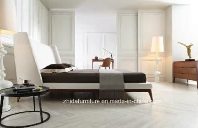 Modern Style Bedroom Furniture White Fabric Bed (MB1203)