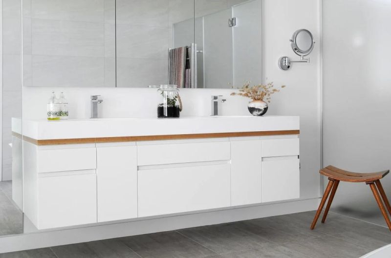 China Sale Luxury Modern Modular High End Waterproof Custom White Bathroom Vanity Cabinet