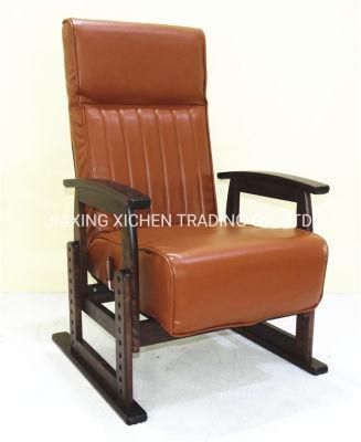 High Backrest Luxury Brown Leather Hotel Chairs