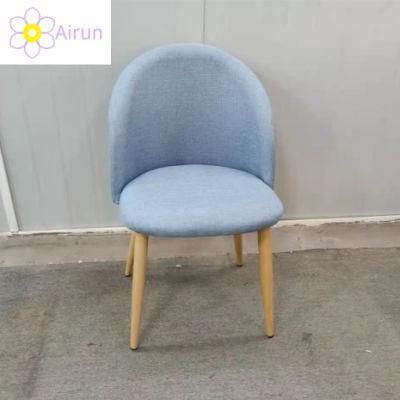 Factory Direct Sale Free Sample Fabric Velvet Upholstered Hotel Backrest Nordic Small Round Stool Cafe Dessert Shop Living Room Dining Chair