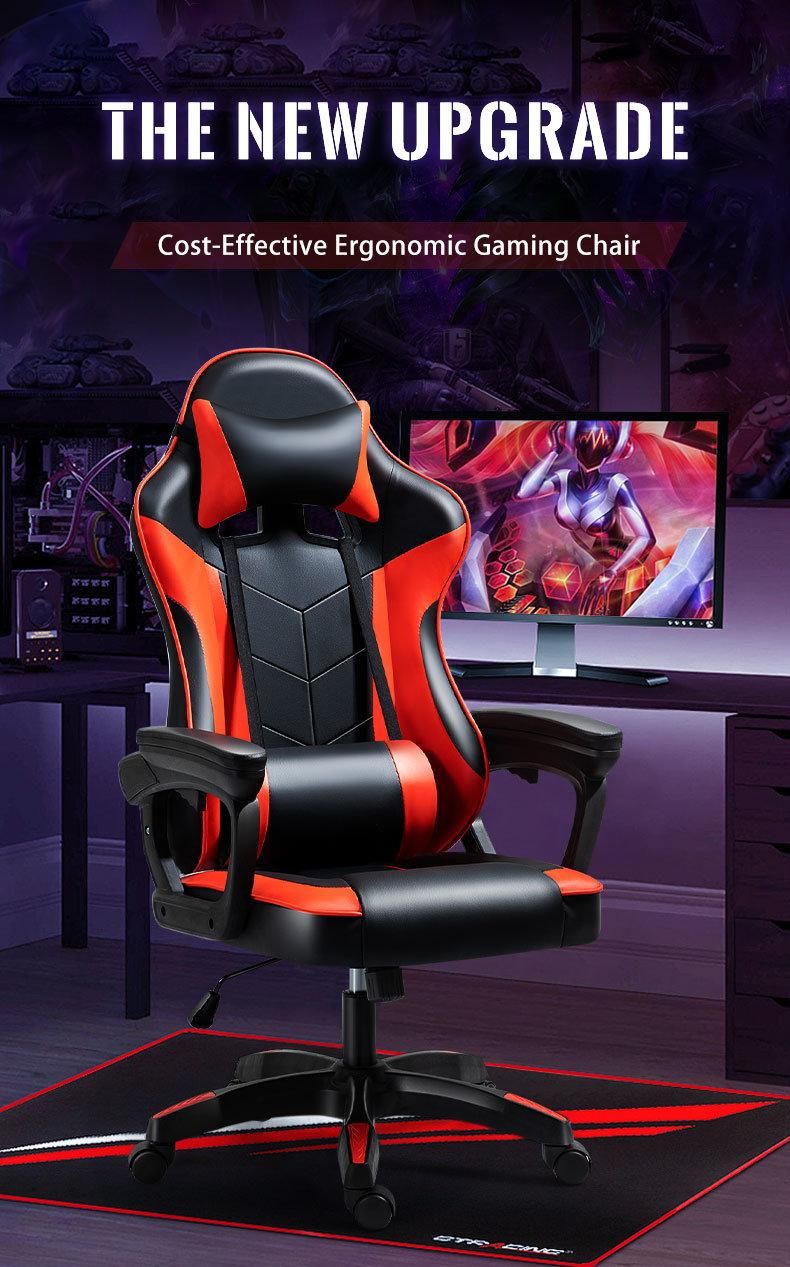 High Quality Wholesale Swivel Leather Adjustable Ergonomic Computer Racing Style Pink Game Gaming Chair Silla Gamer