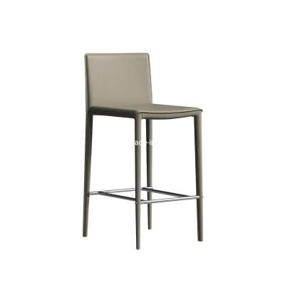 Nordic Hardware Cafe Metal Leather Hotel Furniture Bar Chair for Kitchen