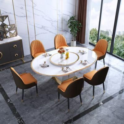 Factory Direct Sell Fashion Modern Marble Round Dining Table Set Home Dining Furniture Set