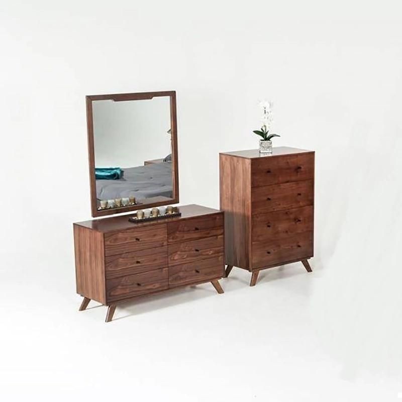 Wholesale/OEM/ODM North American Style Walnut Home Furniture Bedroom Furniture Set