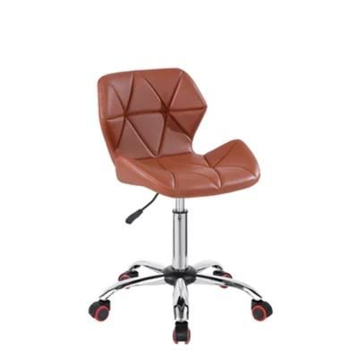 PU Leather Seat Modern Swivel Wheels Coffee Shop Club Bar Stool Chair