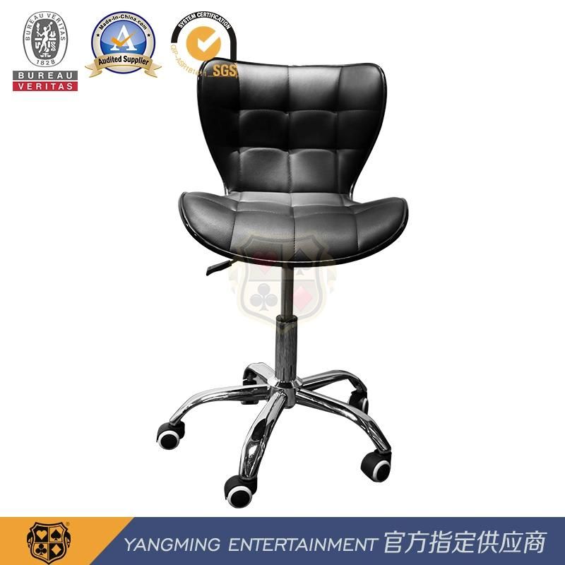 Baccarat Dragon Tiger Poker Table Customized Black Lifting Pulley Dealer Licensing Chair Ym-Dk03