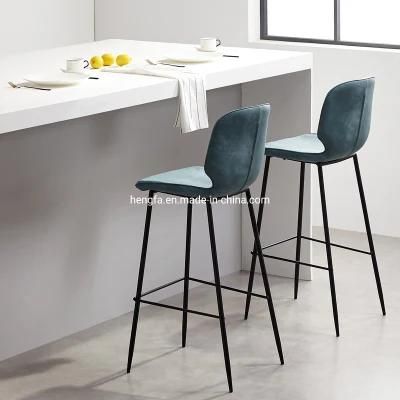 Nordic Dining Furniture Factory Price Industrial Style Cafe Leather Simple Style Design Bar Chairs
