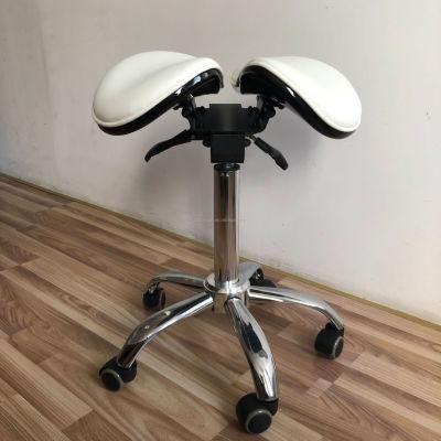 Ergonomic Split Style Saddle Stool Rolling Stool Dentist Chair Swivel Stool