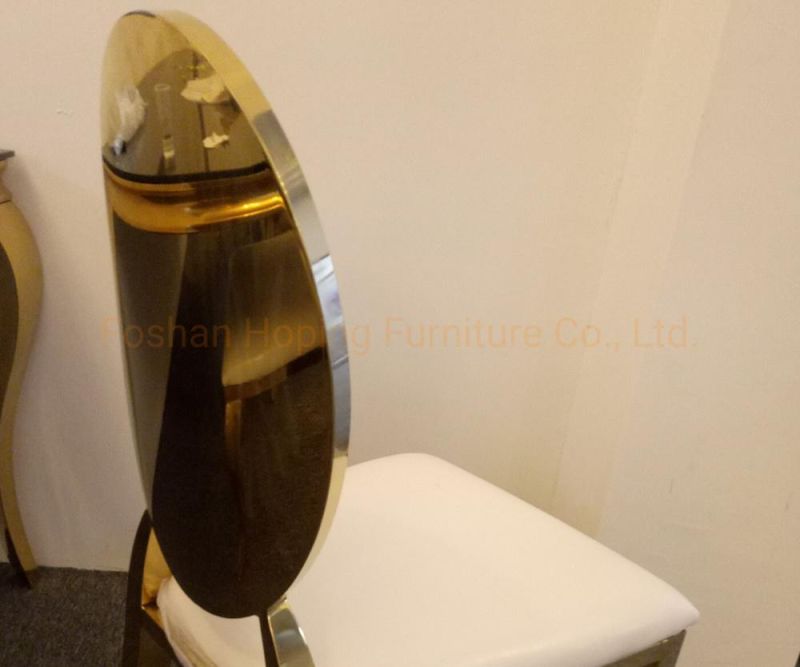 Gold Chair Mirror Decorative Stainless Steel Back Wedding Chair Factory Wholesales Dining Chairs Classic Banquet Chairs