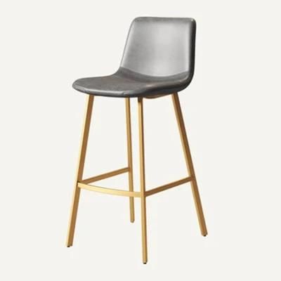 Height Leather Restaurant Bar Stool Furniture Set Metal Frame Dining Bar Chair