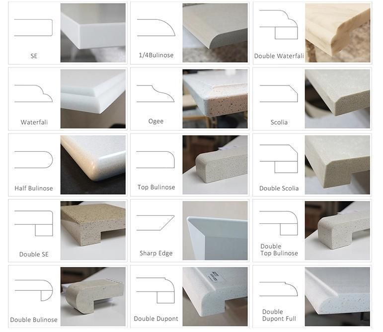 Quartz for Kitchen Cabinet White Artificial Marble Countertop Worktop