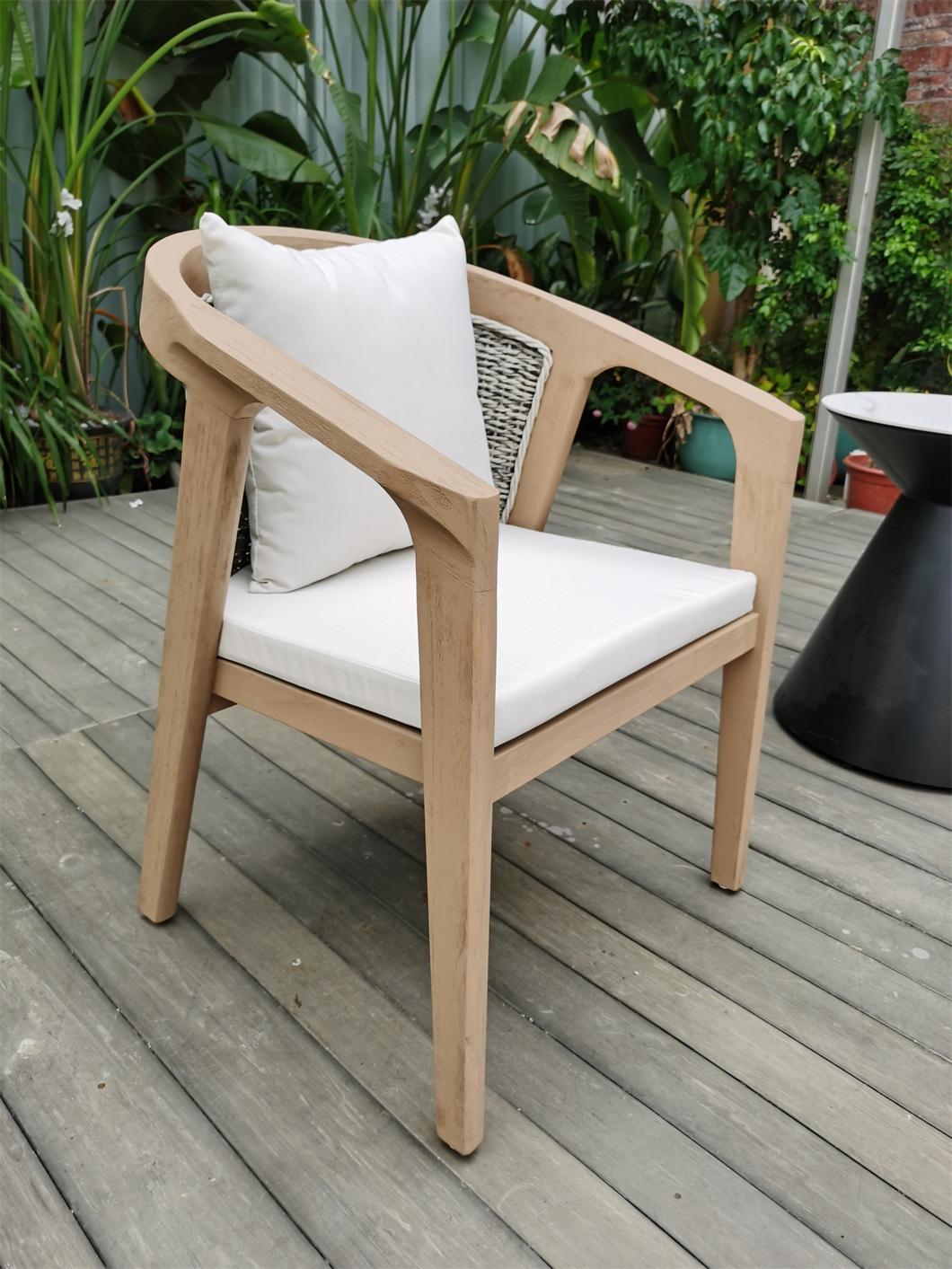 Factory Outdoor Modern Style Wooden White Garden Patio Rattan Furniture Chair