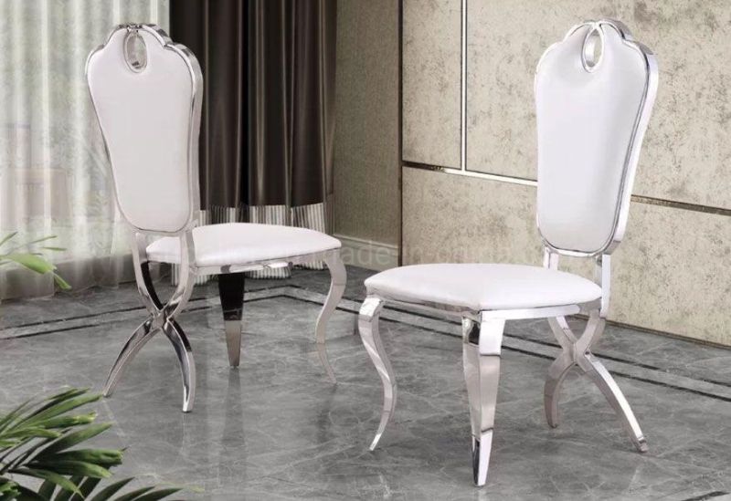 MID Century White PU Leather Dining Chairs Hot Selling