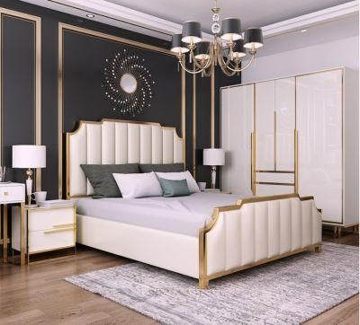 Living Room Hotel Furniture Wholesaler Double and King Leather Modern Bedroom Furniture Home Bed