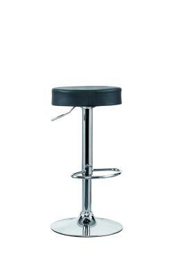 Black PU Chrome Base Bar Stool