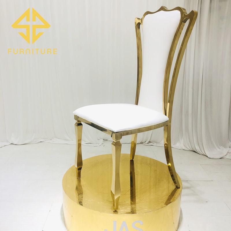 Modern Luxury Hotel Banquet Furniture Metal Frame Stainless Steel Golden Wedding Party Event Chair for Restaurant Dining
