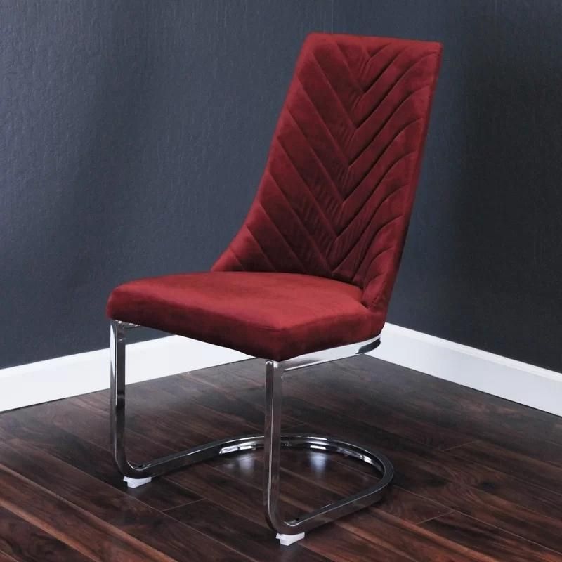 Purchasing Low Price Nordic Luxury Stripe Fabric Backrest Dining Room Chair