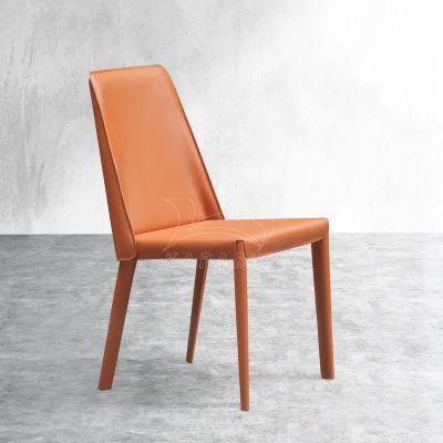 Modern Saddle Leather Dining Room Side Chair for Hotel Cafe Restaurant Furniture Set