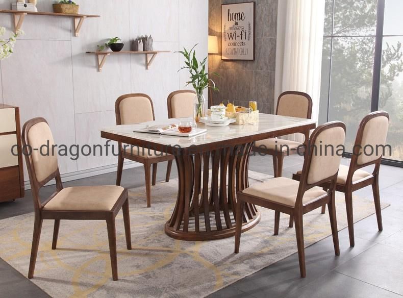 Wood Furniture Simple Dining Chair Set with Leather Software