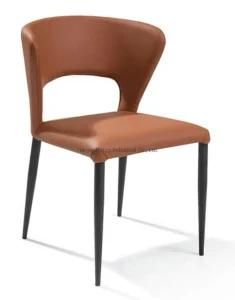 Modern Cafe Luxury Upholstered Dining Chairs Hot Designer Leather Dining Chairs Stackable Restaurant Chairs