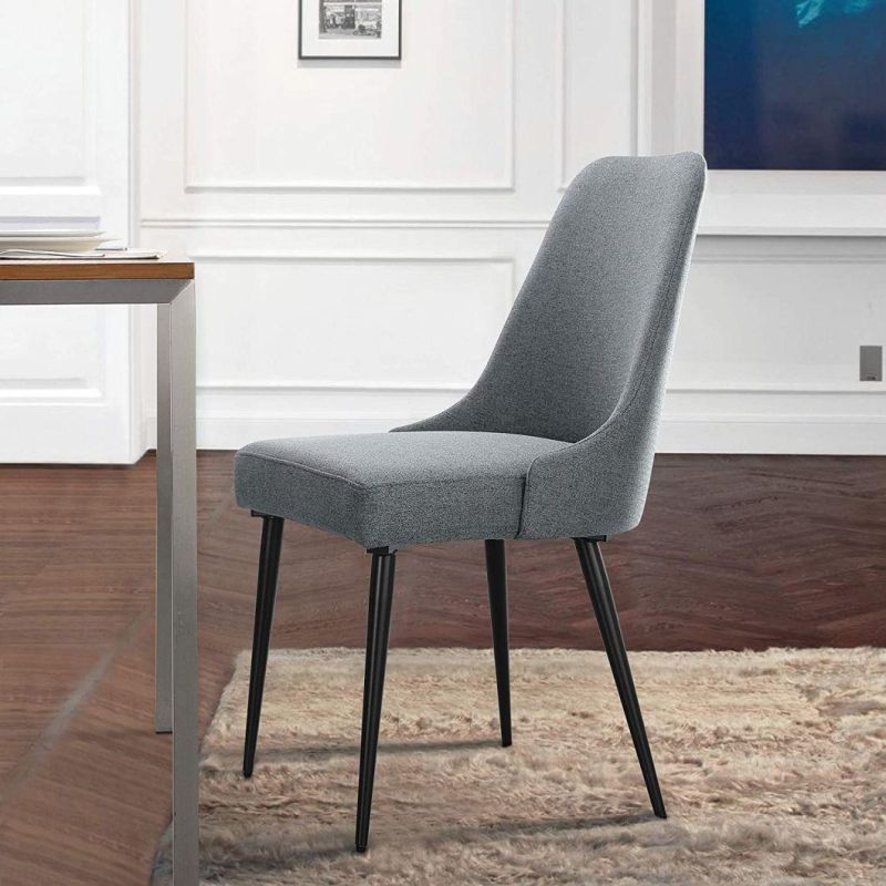 Modern Elegant Nordic Vintage Side Chair Velvet Fabric Turfed Back Dining Chair