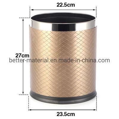 Wholesale 5-Star Custom Hotel Guest Room Leather Trash Can Garbage Can Leather Waste Bin