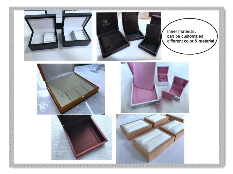 Customized Brown Leather Jewelry Showcase Display Luxury Wood Jewel Stand Gift Display