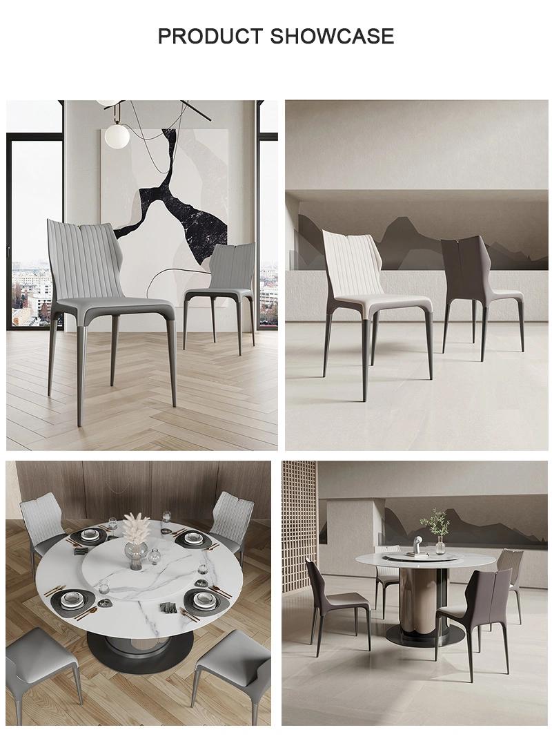 Modern Luxury Design Home Furniture Leather Metal Chair for Restaurant Room Dining Chairs