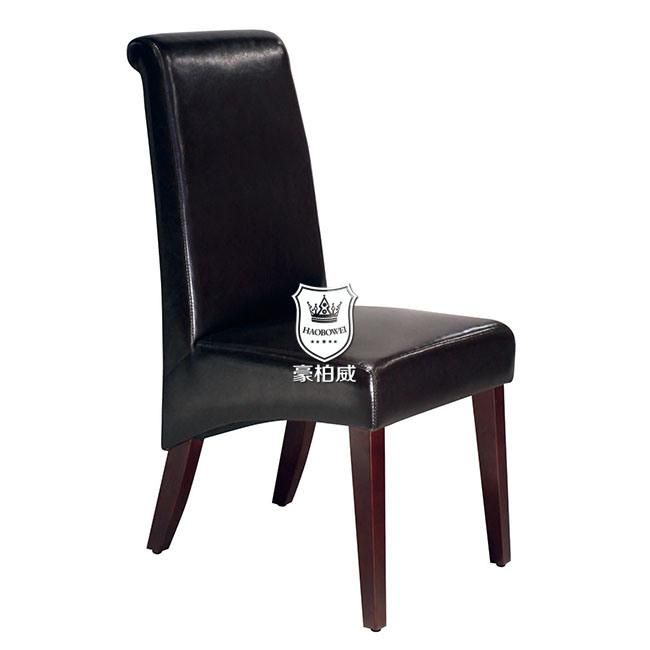 Modern Hotel Restaurant Chair with Leather Upholstered