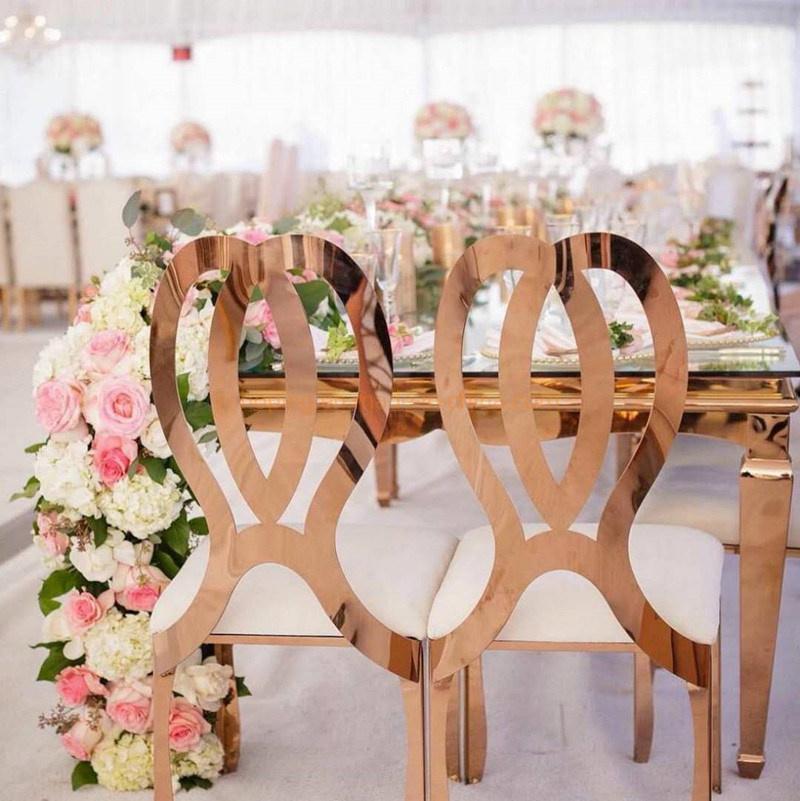 Heart Back Chairs Cheap Outdoor Garden French Chair Restaurant Wedding Furniture Lounge Furniture Gold Chrome Silver Chair Wedding Sweetheart Dining Chairs