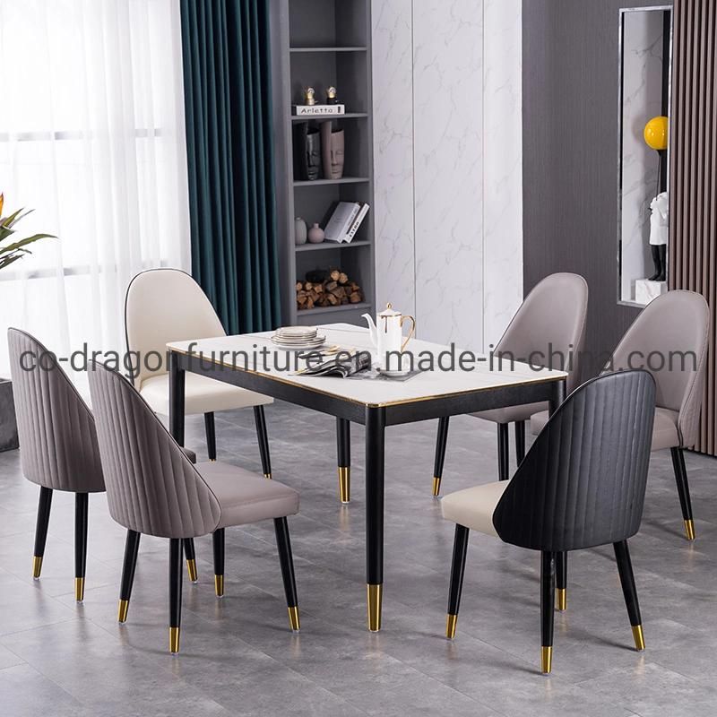 Wholesale Price Dining Furniture Leather Dining Chair with Wooden Legs