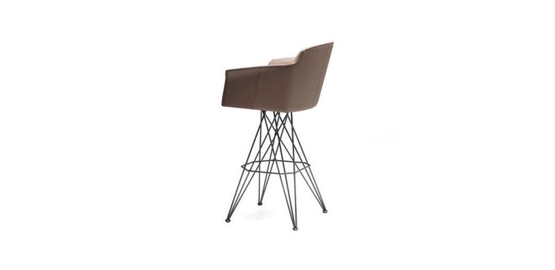 CFC-06 Bar Stool with Armrest /Microfiber Leather//High Density Sponge//Metal Base/Italian Style in Home and Commercial Custom